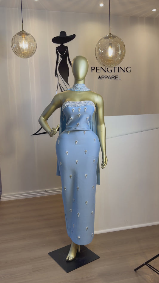 Protea Blue Bandage Dress